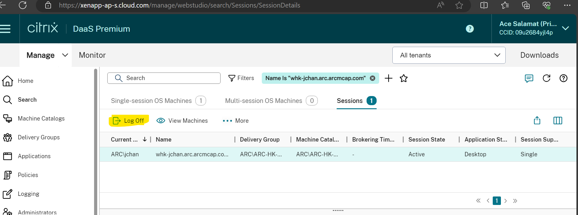 Remote desktop Citrix